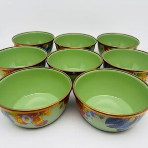 Bundle of 4 Green Flower Market Everyday Bowl for Guest:@mpliakos